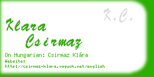 klara csirmaz business card