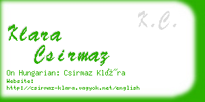 klara csirmaz business card